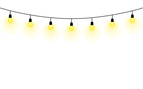 Light Bulb Hanging on String vector
