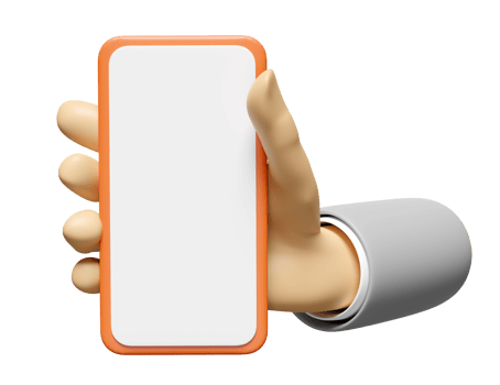3d hand holding smartphone isolated. hand using mobile phone, screen phone template, empty screen phone mockup, minimal concept, 3d render illustration png