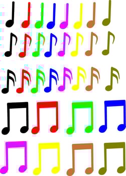 Music note, song, melody. Flat vector icon for music apps and websites. Replaceable vector design.