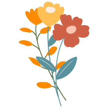 Flower bouquet. Wild flowers decoration flat illustration. png