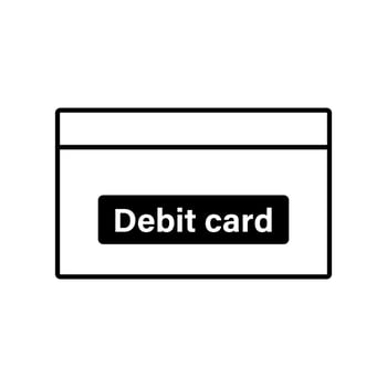Simple debit card icon. Immediate payment. Vector. vector