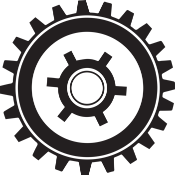 mechanic or engineer logo in flat line art style png