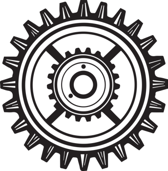 mechanic or engineer logo in flat line art style png