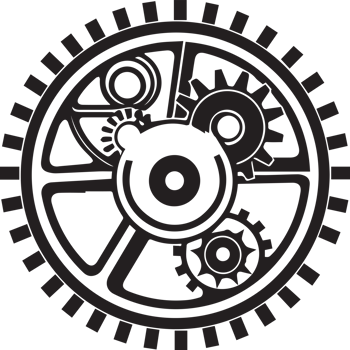 mechanic or engineer logo in flat line art style png
