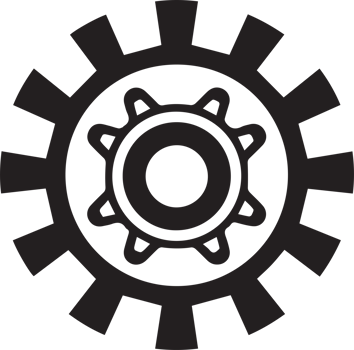 mechanic or engineer logo in flat line art style png