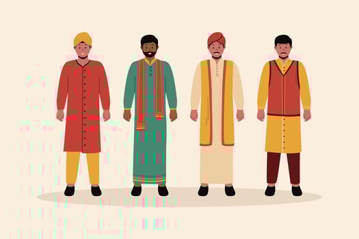 Man Indian in traditional clothes illustration vector