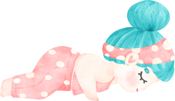 illustration of Peaceful Chubby Girl in Yoga Pose with Closed Eyes catroon watercolour hand drawing png