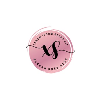 XS Initial Letter handwriting logo with circle brush template vector