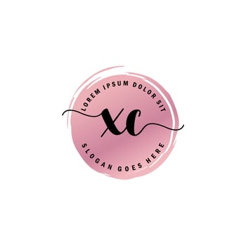 XC Initial Letter handwriting logo with circle brush template vector