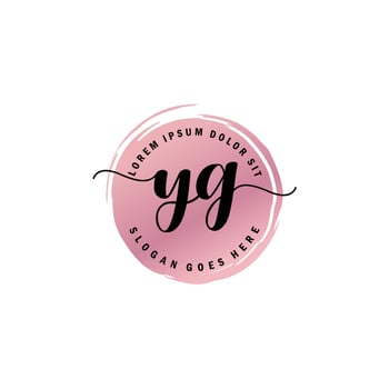 YG Initial Letter handwriting logo with circle brush template vector