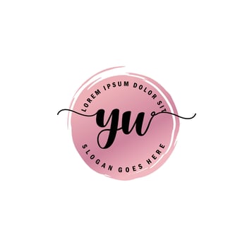 YW Initial Letter handwriting logo with circle brush template vector
