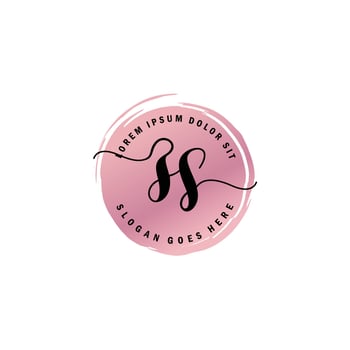 ZS Initial Letter handwriting logo with circle brush template vector