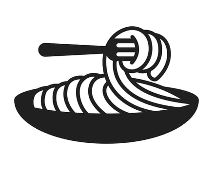 spaghetti on plate symbol vector