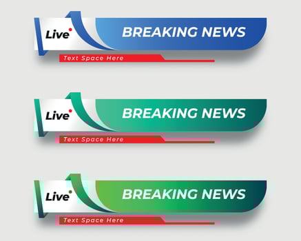 set  tv news bar. bars newspaper. social media bars. Television broadcast media title banner. title bar vector