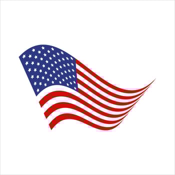American flag, Patriotic symbol of the USA, Vector illustration of isolates