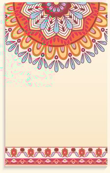 Vintage visiting card. Floral, mandala and ornament. Oriental, Islamic, Arabic, Indian design layout, Ottoman motifs, vector