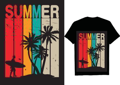 summer t shirt design template vector