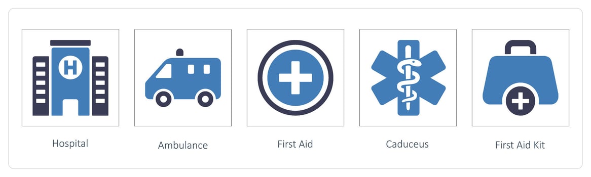 Hospital, Ambulance, First Aid vector