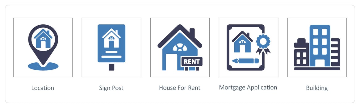 Location, Sign Post, House For Rent vector