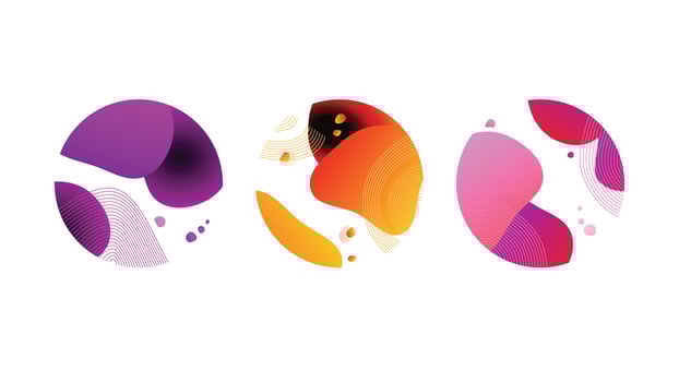Set of abstract modern graphic elements. Dynamical colored forms and line. Gradient abstract banners with flowing liquid shapes. Template for the design of posters, logo, flyer or presentation. Vector