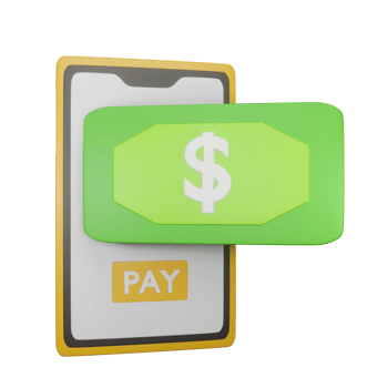 3D Mobile Banking Illustration png