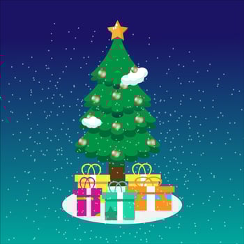 Christmas tree clipart vector