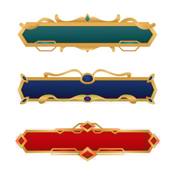 luxury gold game label set vector