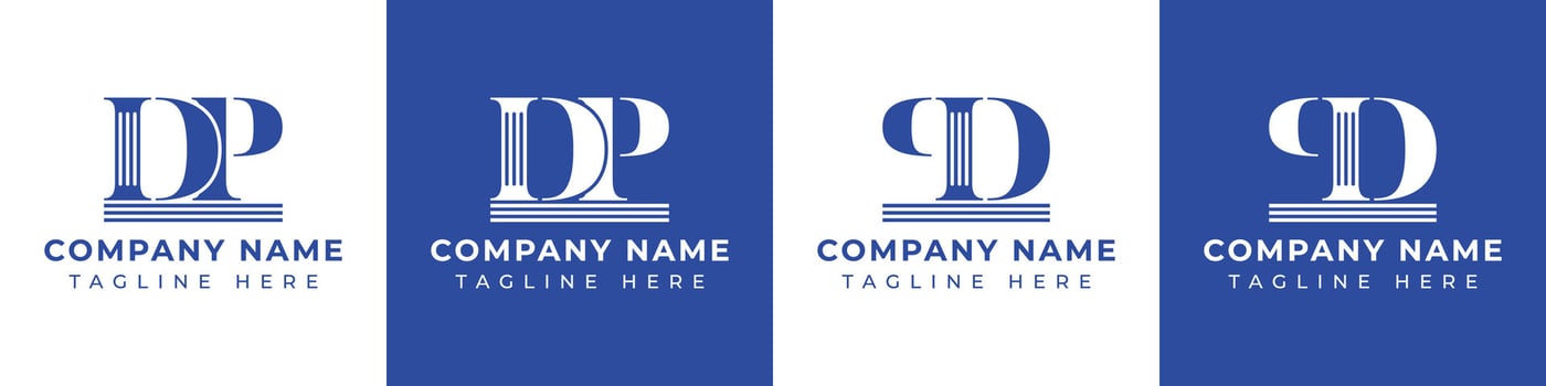 Letter DP and PD Pillar logo, suitable for business with PD or DP related to Pillar. vector