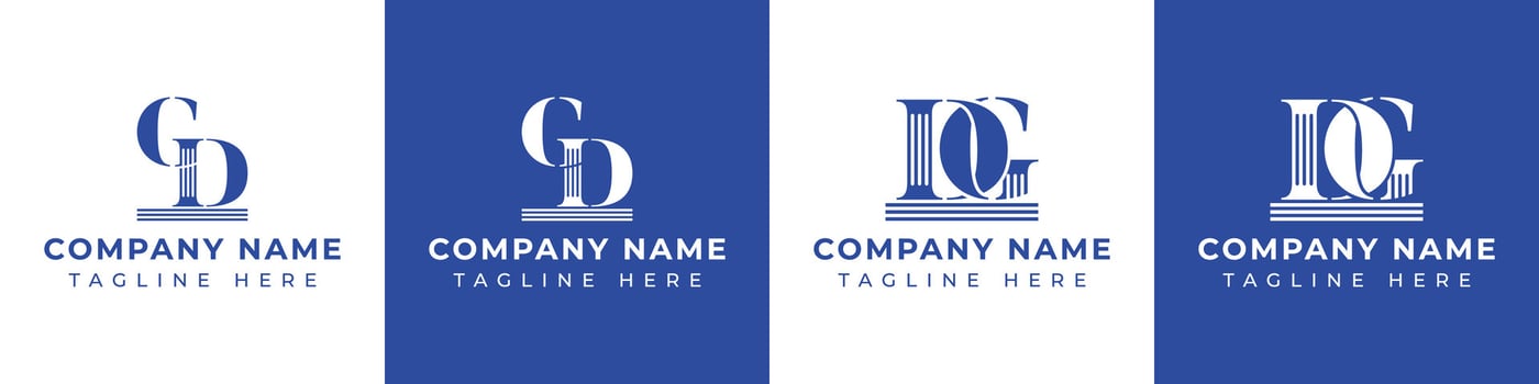 Letter DG and GD Pillar logo, suitable for business with GD or DG related to Pillar. vector