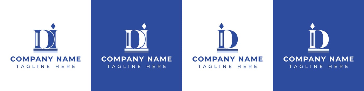 Letter DI and ID Pillar logo, suitable for business with ID or DI related to Pillar. vector