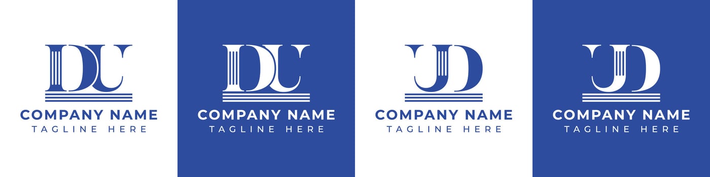 Letter DU and UD Pillar logo, suitable for business with UD or DU related to Pillar. vector