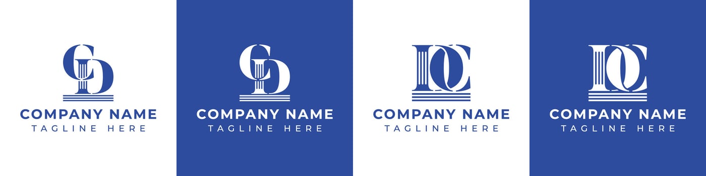 Letter DC and CD Pillar logo, suitable for business with CD or DC related to Pillar. vector