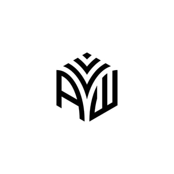 VAW hexagon logo vector, develop, construction, natural, finance logo, real estate, suitable for your company. vector