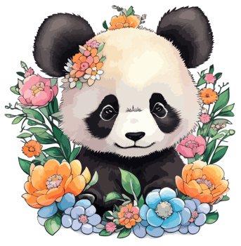 Cute Baby Panda Sticker AI Generative png