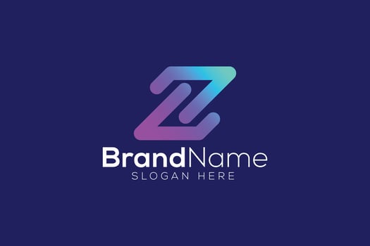 Letter Z technology gradient logo design vector template