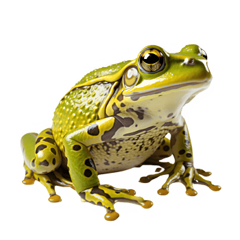 green frog isolated on transparent background ,tropical frog isolated ,generative ai png
