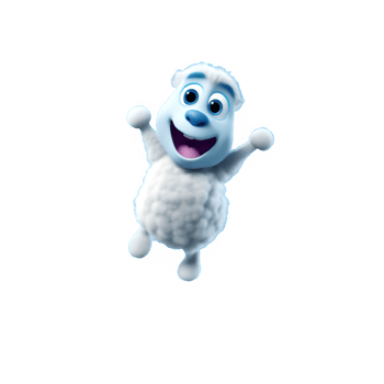 Realistic 3d illustration of cute sheep jumping happily isolated on transparent background ,generative ai png