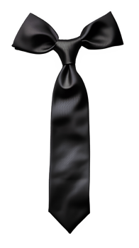 Black tie isolated on transparent background ,necktie isolated png ,generative ai