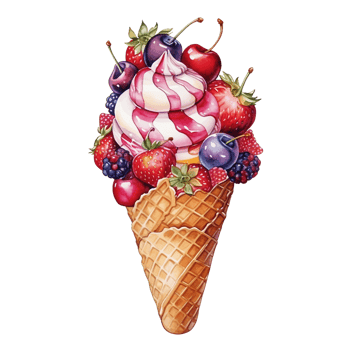 Delicious ice cream sundae png