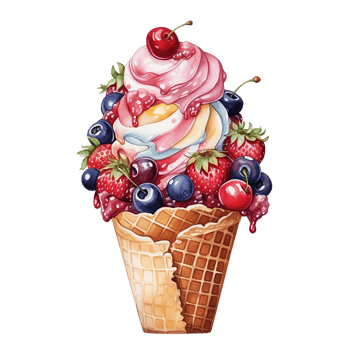 Delicious ice cream sundae png
