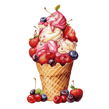 Delicious ice cream sundae png