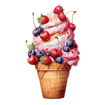 Delicious ice cream sundae png