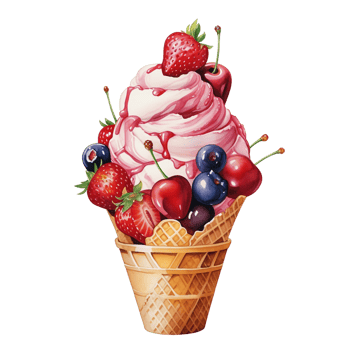 Delicious ice cream sundae png