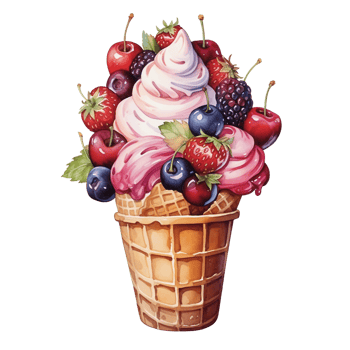 Delicious ice cream sundae png