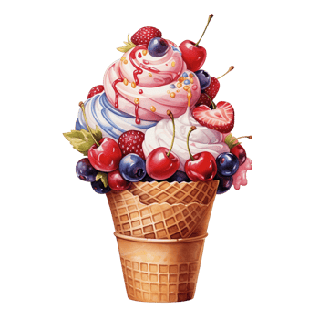 Delicious ice cream sundae png