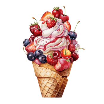 Delicious ice cream sundae png
