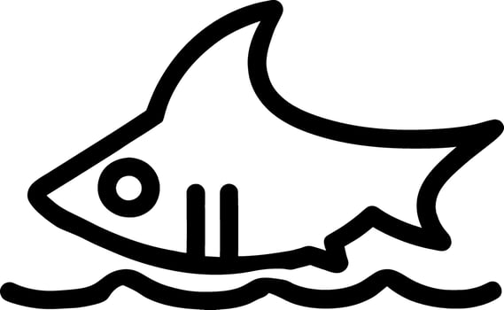 shark icon cartoon vector