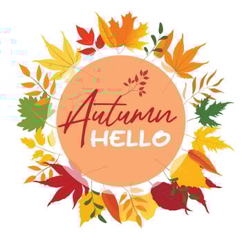 card template, autumn badges, wallpaper, welcome autumn, label design vector