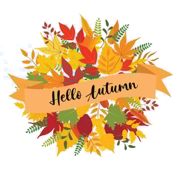 card template, autumn badges, wallpaper, welcome autumn, label design vector