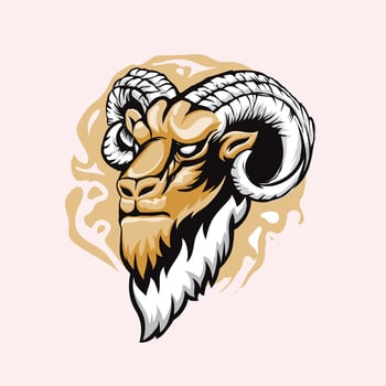 heads of ram mascot vector